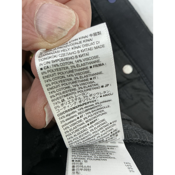 Womans Excellent Condition Gap 1969 True Skinny Black Leather Look Chino 30 In - Picture 5 of 6